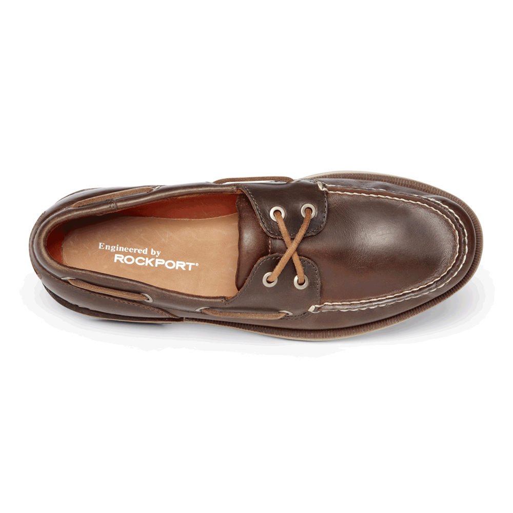 Rockport Boat Shoes For Mens Brown - Perth - UB8390746